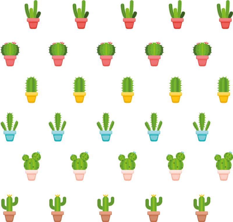 Alfombra vinílica flores con diseño de cactus - TenVinilo