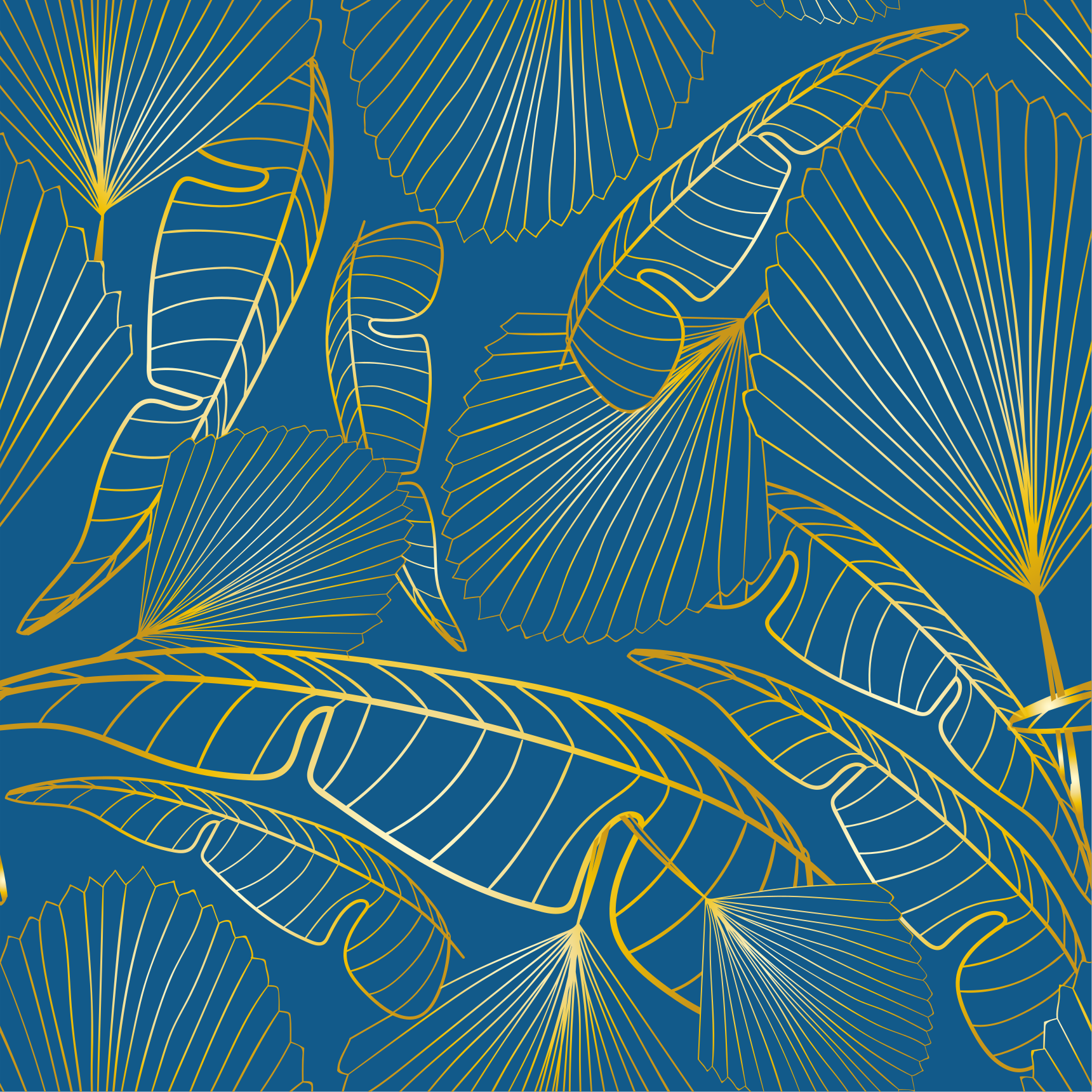 Alfombra vinílica flores hojas doradas - TenVinilo