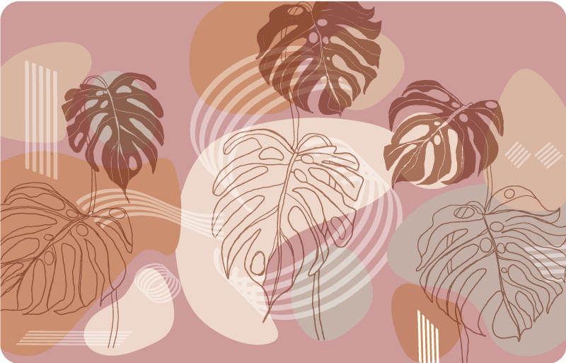 Alfombra vinílica flores dibujo de hojas continuo - TenVinilo