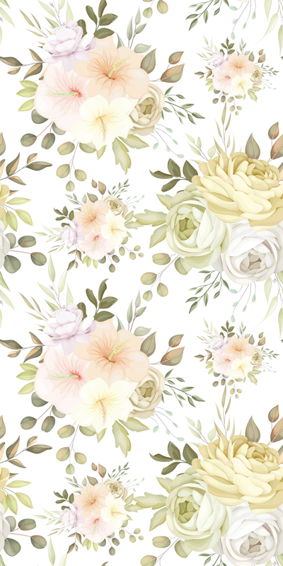 Alfombra vinílica flores diseño floral hermoso - TenVinilo