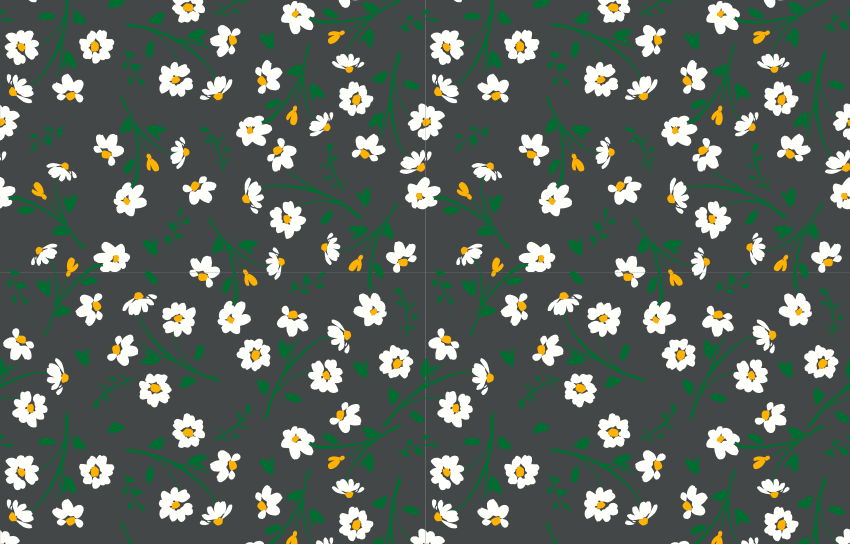 Alfombra vinílica flores fondo gris margaritas - TenVinilo