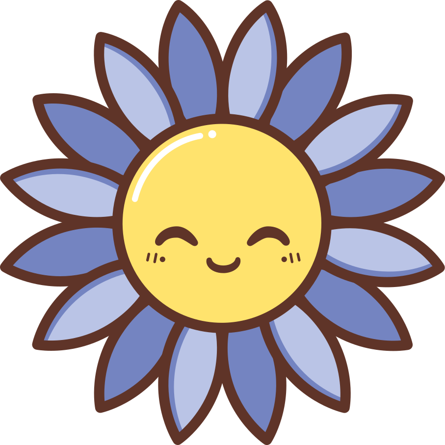 Alfombra vinílica flores silueta de flor morada feliz - TenVinilo
