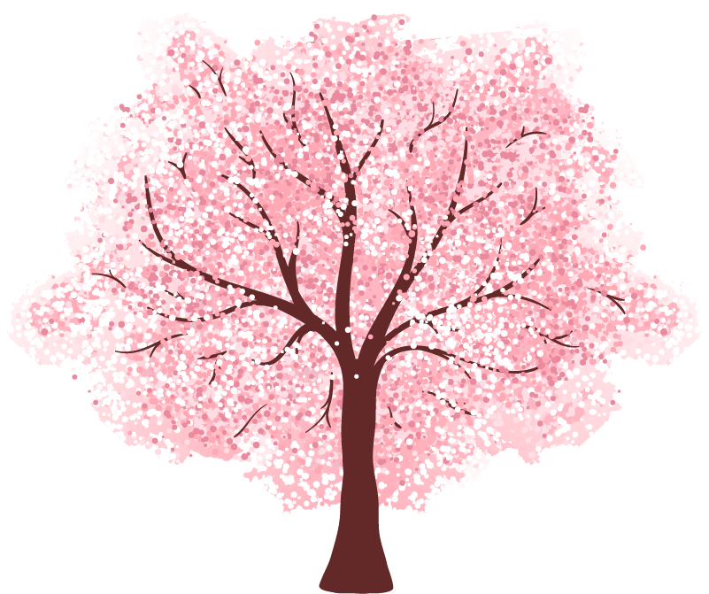 Alfombra vinílica flores árbol de cerezas en flor - TenVinilo