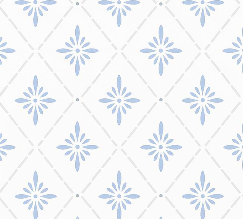 Alfombra vinílica cocina azulejos rombo azul - TenVinilo