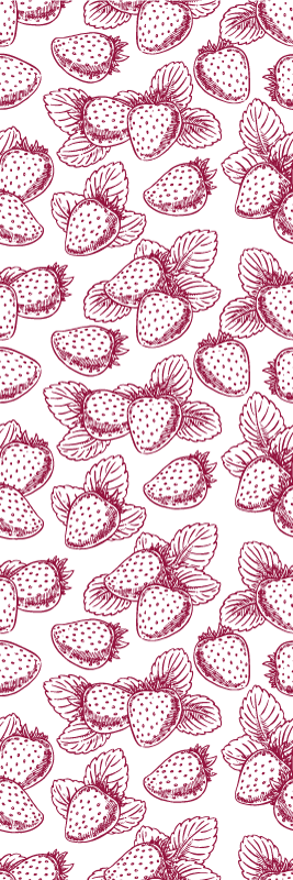 Alfombra vinílica cocina patrón de fresas lindo - TenVinilo