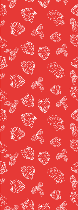 Alfombra vinílica cocina patrón de fresas continuo - TenVinilo