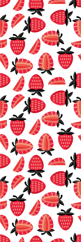 Alfombra vinílica cocina patrón de fresas rojas realistas - TenVinilo