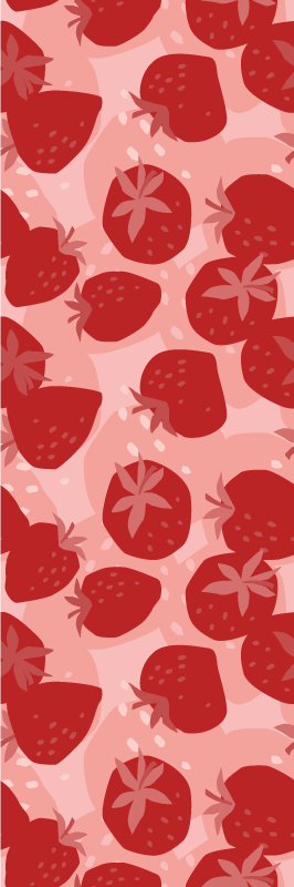 Alfombra vinílica cocina fresas rojas abstractas - TenVinilo