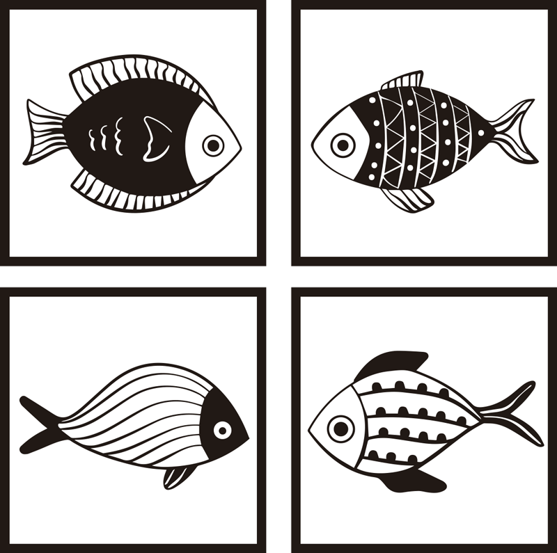 Alfombra vinílica baño con azulejos de peces hermosos - TenVinilo