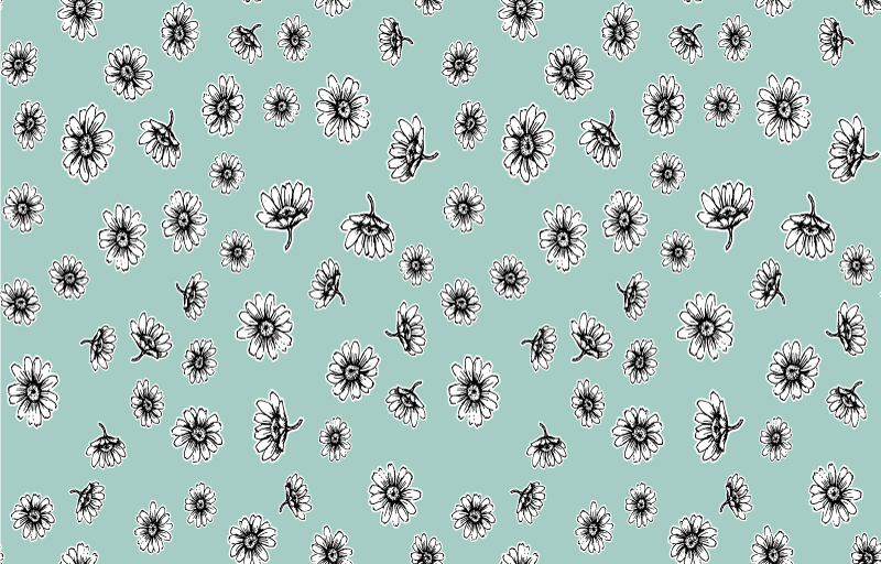 Alfombra vinílica flores diseño lindo con manzanillas - TenVinilo