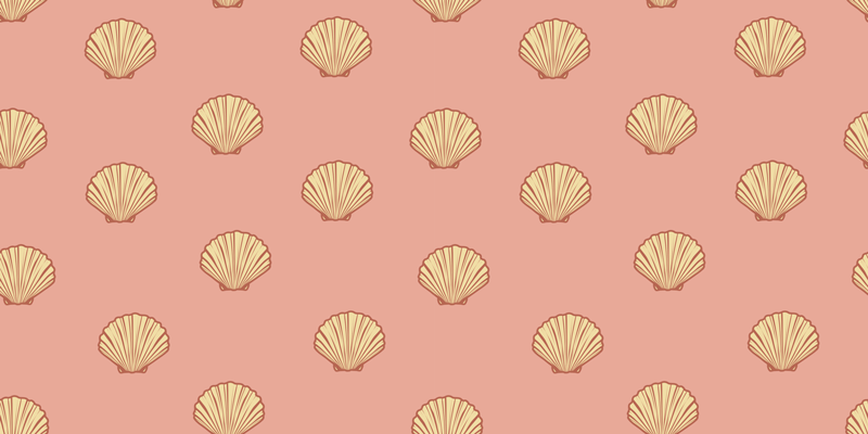 Alfombra vinílica flores patrón de conchas - TenVinilo