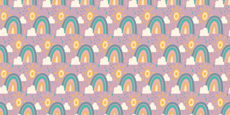 Alfombra vinílica flores arcoíris colorido y juguetón - TenVinilo