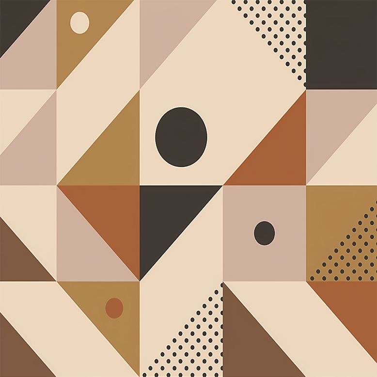 Alfombra vinílica geométrica en tonos marrón patchwork - TenVinilo