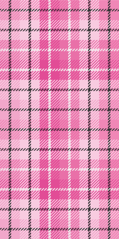 Alfombra vinílica geométrica tartán rosa y negro - TenVinilo