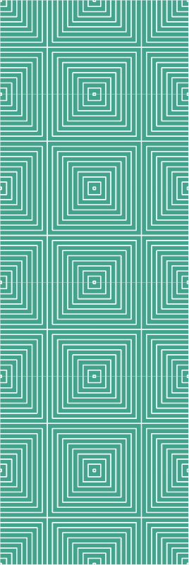 Alfombra vinílica geométrica patrón cuadrados verdes - TenVinilo
