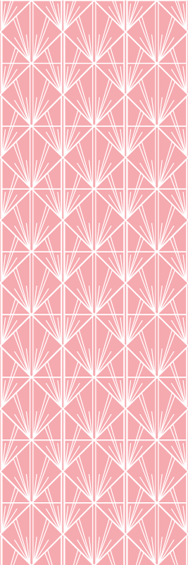 Alfombra vinílica geométrica arte moderno rosa y blanco - TenVinilo