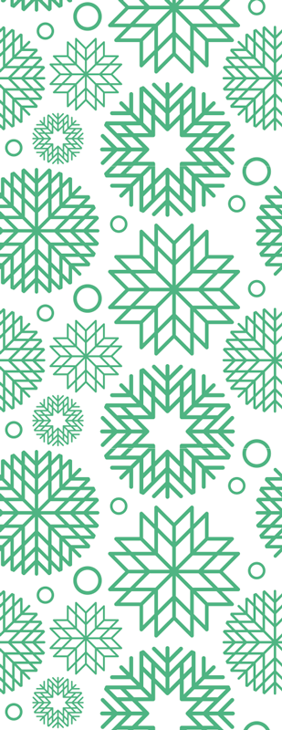 Alfombra vinílica navidad tres formas de copos verdes - TenVinilo