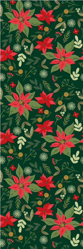 Alfombra vinílica navidad hojas decorativas - TenVinilo