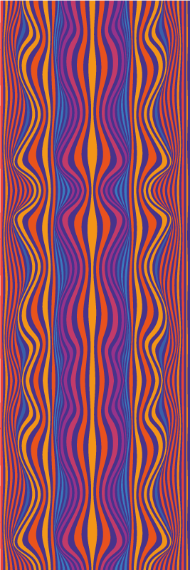 Alfombra vinílica dormitorio líneas psicodélicas groovy - TenVinilo