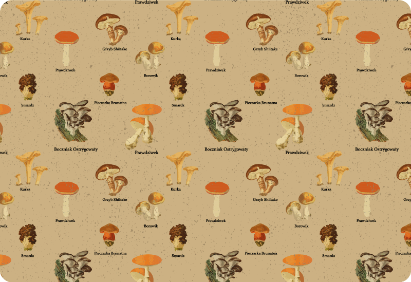 Alfombra vinílica naturaleza tipos de setas vintage - TenVinilo