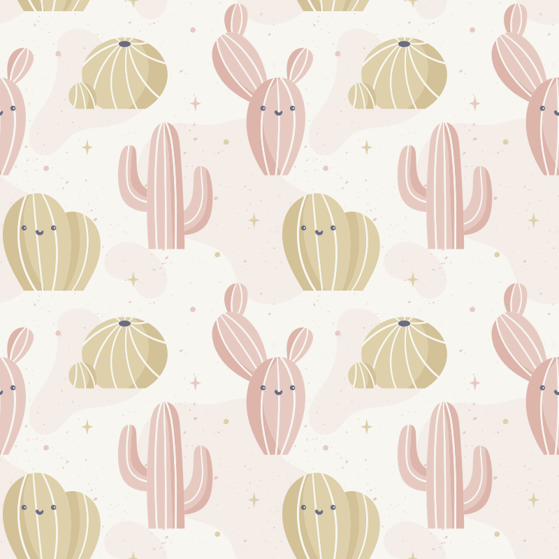 Alfombra vinílica naturaleza diseño de cactus lindo - TenVinilo