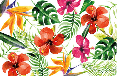 Alfombra vinílica flores y pegatinas monstera deliciosa - TenVinilo