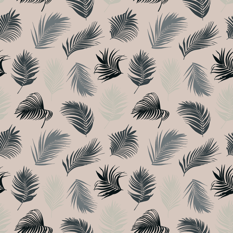 Alfombra vinílica flores mezcla exuberante de hojas de palma - TenVinilo