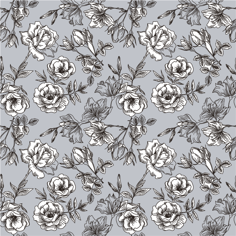 Alfombra vinílica flores flores translúcidas - TenVinilo