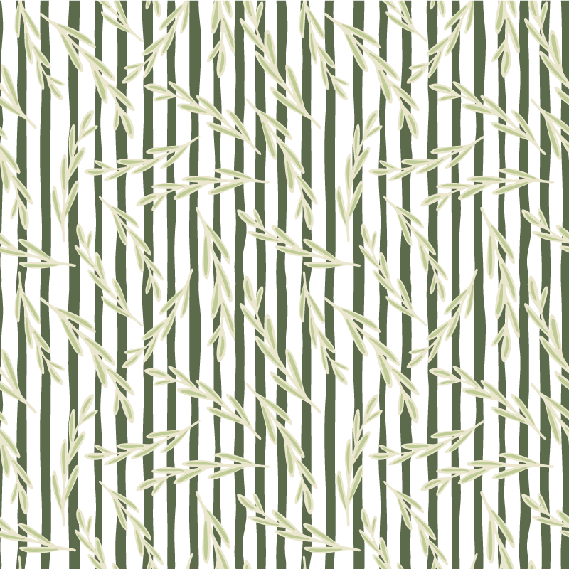 Alfombra vinílica flores con patrones de hojas delgadas - TenVinilo