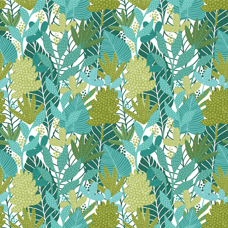 Alfombra vinílica flores diseño hojas tropicales boho - TenVinilo