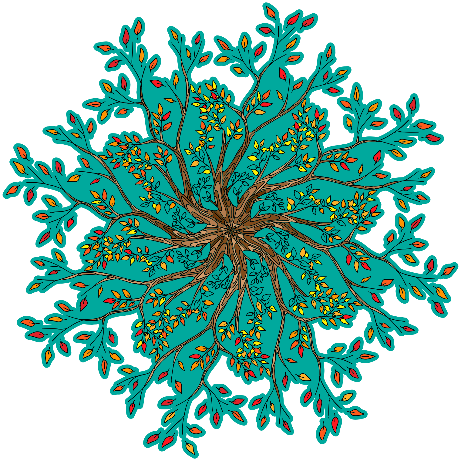 Alfombra vinílica flores concepto Árbol vibrante - TenVinilo