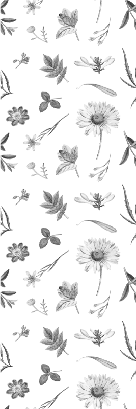 Alfombra vinílica dormitorio flores grises primavera - TenVinilo