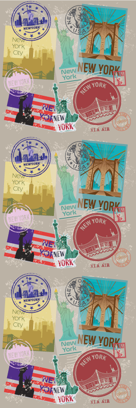 Alfombra vinílica dormitorio collage viejo de nyc - TenVinilo
