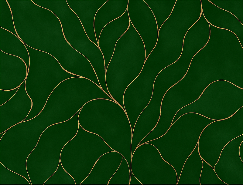Alfombra vinílica dormitorio textura mármol verde y dorado - TenVinilo
