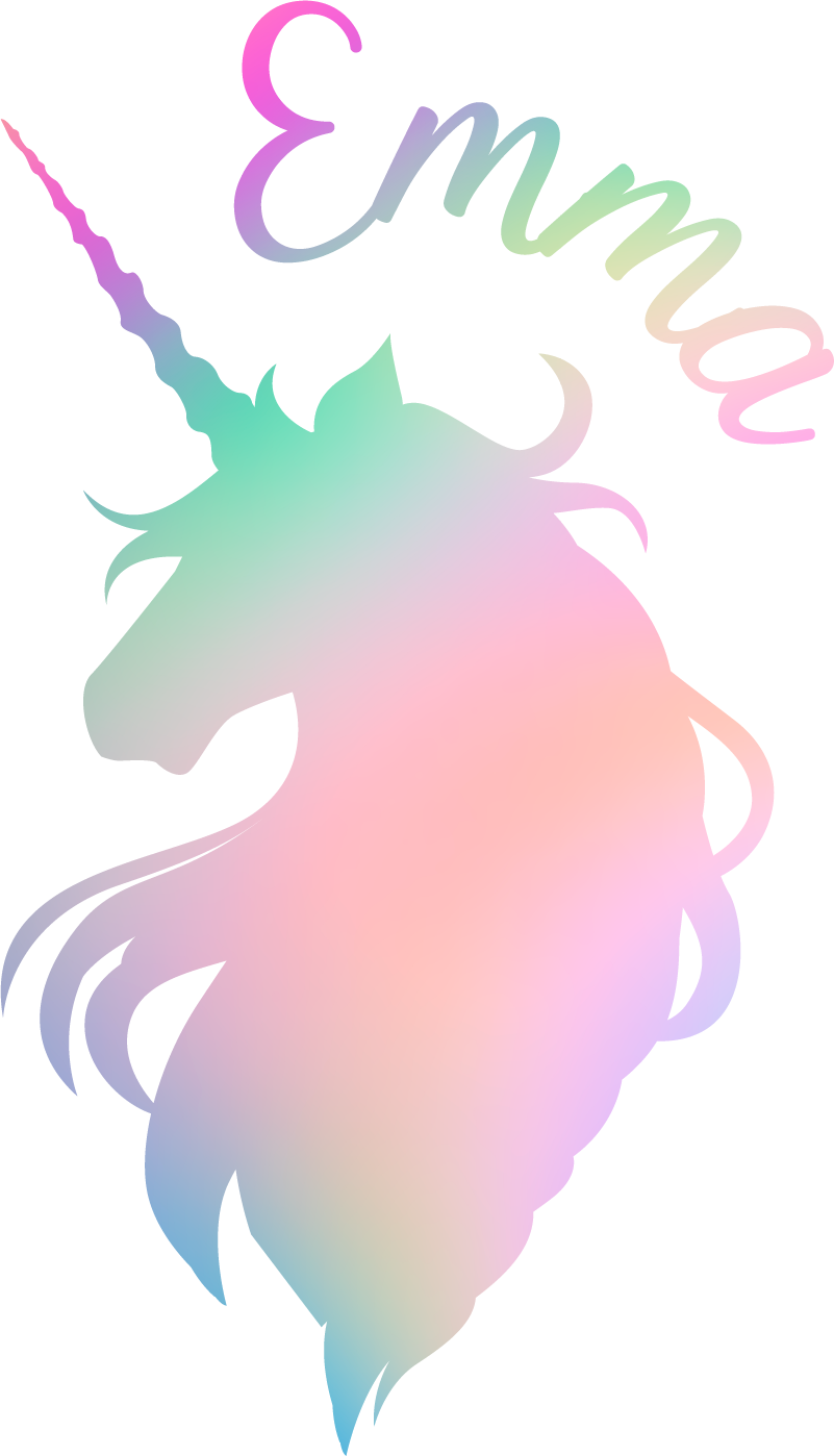 Alfombra vinílica infantil silueta unicornio personalizable - TenVinilo