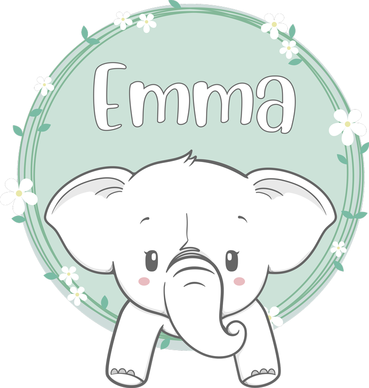 Alfombra vinílica infantil elefante nube - TenVinilo