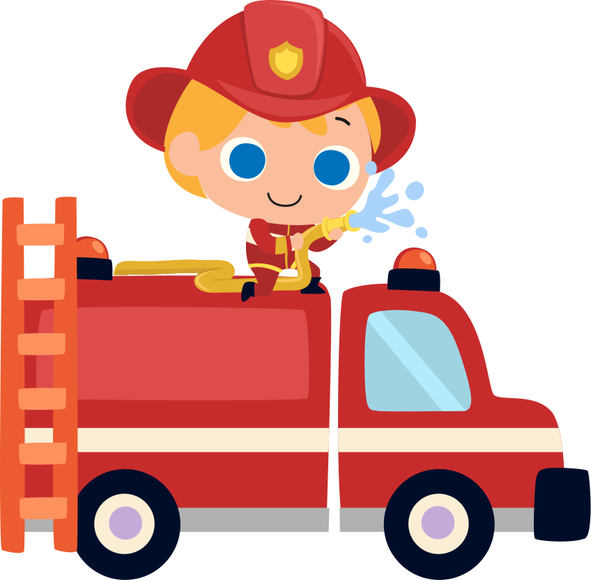 Alfombra vinílica infantil coche de bomberos rojo - TenVinilo