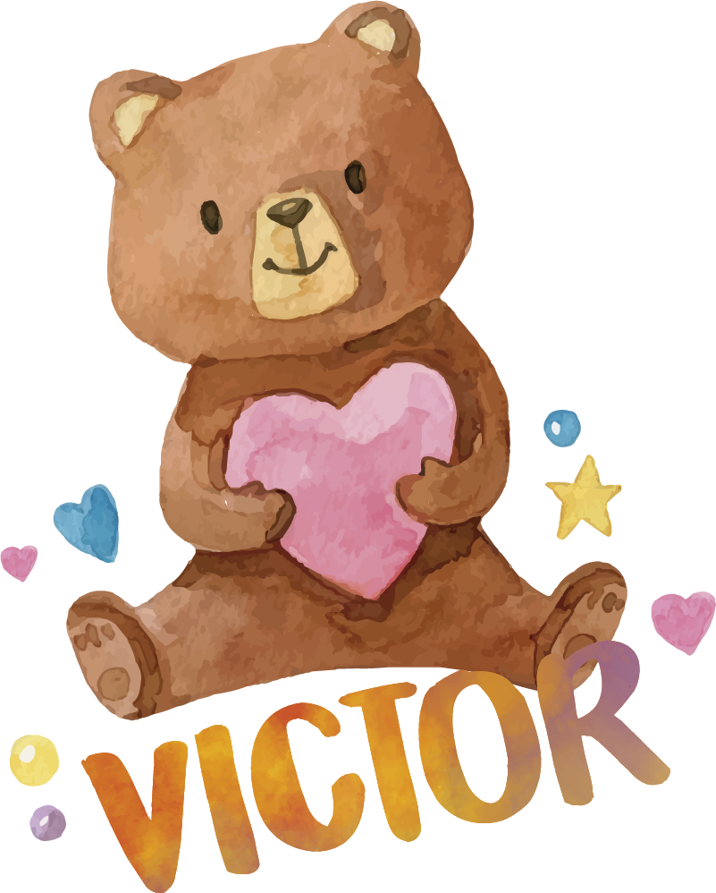 Alfombra vinílica infantil osito de peluche corazón - TenVinilo