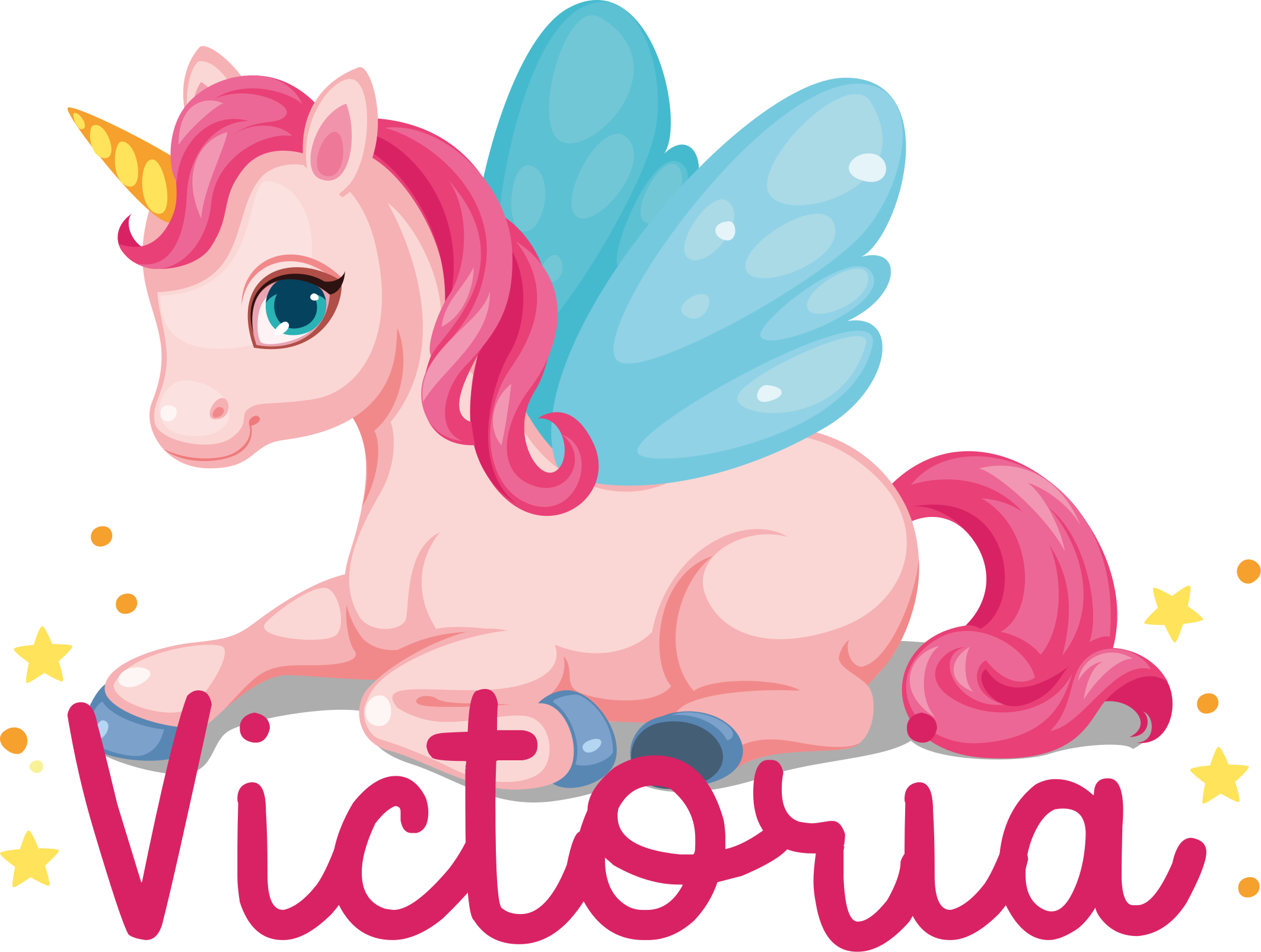 Alfombra vinílica infantil unicornio feliz rosa - TenVinilo