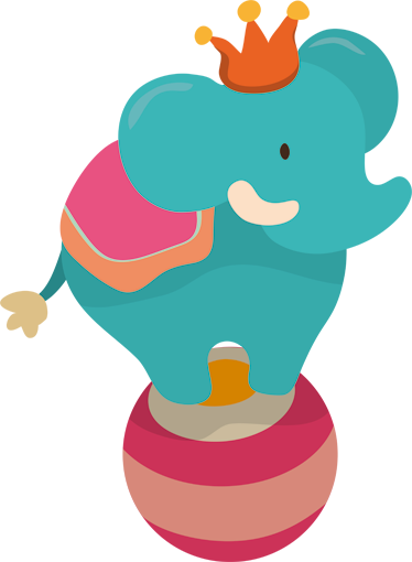 Alfombra vinílica infantil elefante equilibrado - TenVinilo