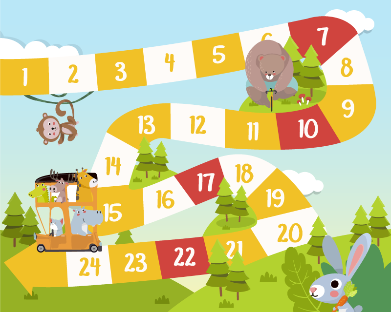 Alfombra vinílica juegos fauna caricaturesca - TenVinilo