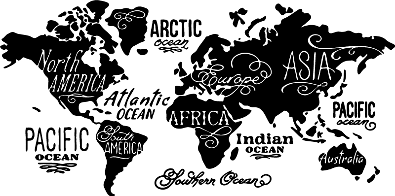 Alfombra vinílica mapamundi mapa del mundo con detalles - TenVinilo