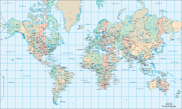 Alfombra vinílica mapamundi horario en inglés - TenVinilo