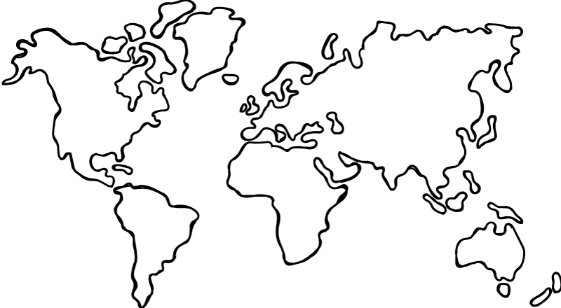 Alfombra vinílica mapamundi mapa político monocromo - TenVinilo