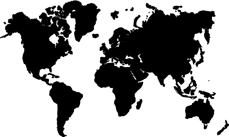 Alfombra vinílica mapamundi mapa del mundo en color único - TenVinilo
