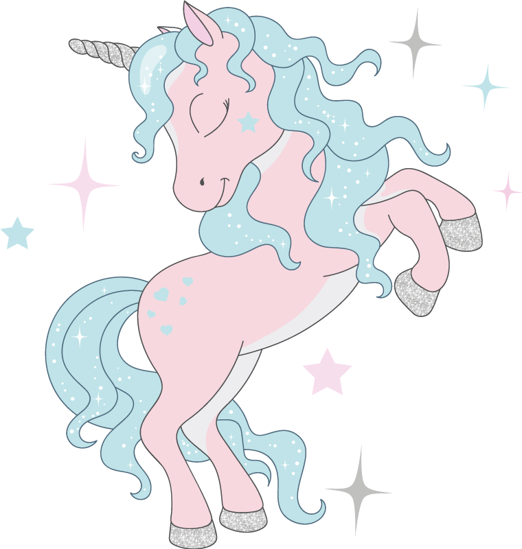 Alfombra vinílica infantil patrón de unicornios brillantes - TenVinilo