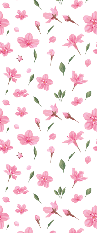 Alfombra vinílica baño flores de cerezo rosa acuarela - TenVinilo