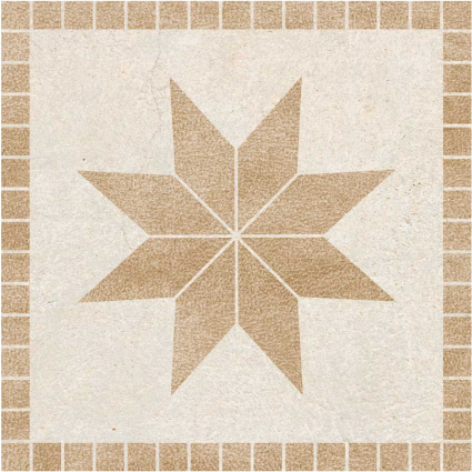 Alfombra vinílica baño azulejo estrella marrón - TenVinilo