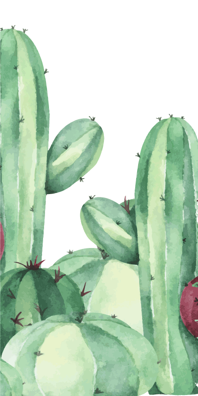 Alfombra vinílica baño plantas de cactus - TenVinilo