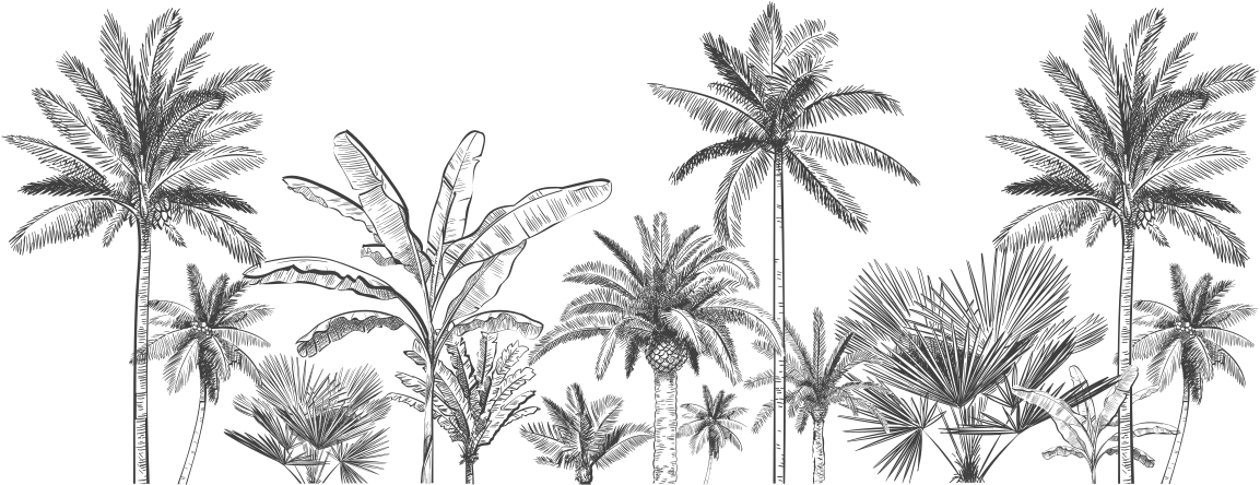 Alfombra vinílica baño dibujo de árboles tropicales - TenVinilo